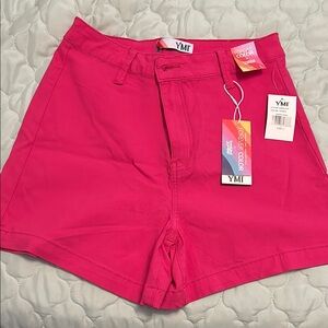 YMI Pink High Waist Shorts Vibrant Style